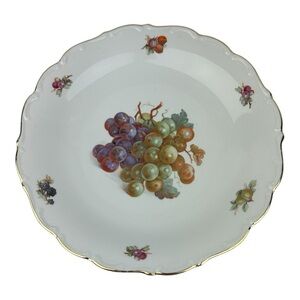 Schumann Arzberg Germany Round Platter 12” Grape And Fruit Design Gold Rim